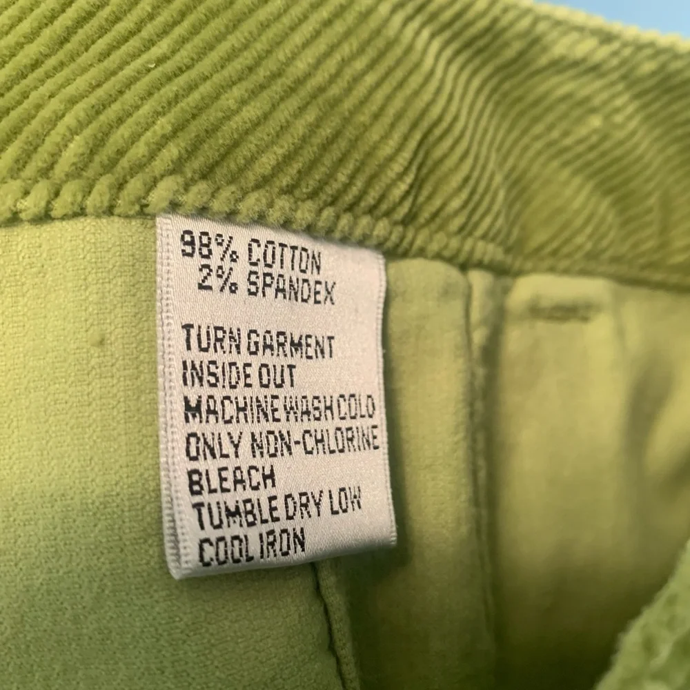 Talbots Spring Green Corduroy Pants, size 8P